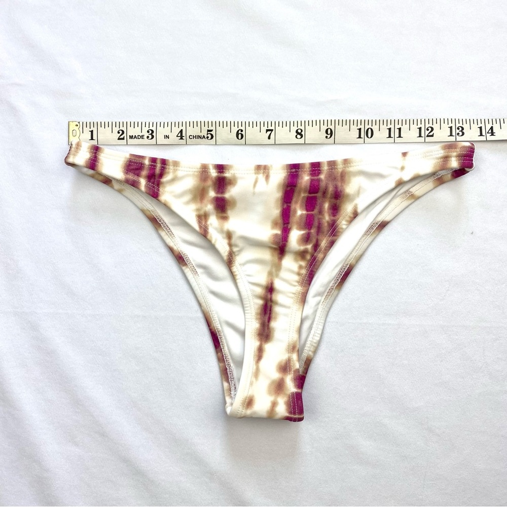 FOREVER 21 Cheeky Bikini Bottoms Cream/Fuchsia/Tan Tie Dye Sizes S,M (NWT) - Picture 10 of 13